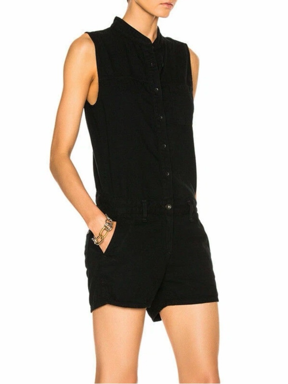 rag & bone Sleeveless Black Cotton Romper